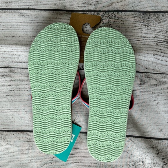 NEW Reef flip flops girls size 4 - Picture 2 of 2